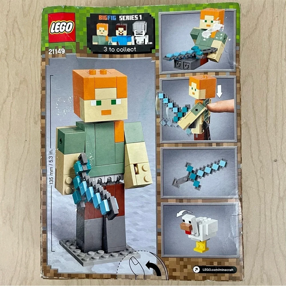 New Legos 21149 Minecraft Alex BigFig Chicken Building Set 160 Pieces Retired